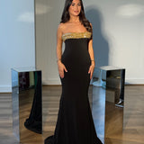 ALBINA DYLA (black/gold) Onyx Embellished Gown