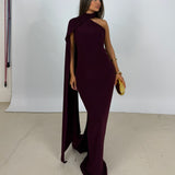EFFIE KATS (wine) Haven scarf neck maxi