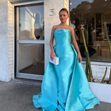SOLACE LONDON (sky blue) strapless gown