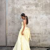 MESHKI (yellow) Frances strapless bow maxi