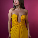 CHRISTOPHER ESBER (Saffron yellow) palm strapless gown