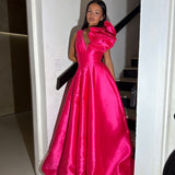 BARIANO (pink) Mirella v neck ruffle gown