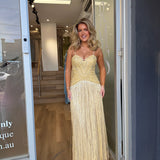 SAHARA (butter yellow) spaghetti strap gown
