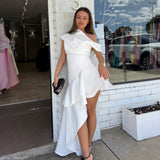 ELLIATT (white) Livia asymmetrical frill mini