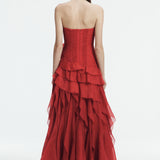 AJE (red) Canyon corset maxi