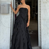 AJE (black) Allairie strapless frill maxi