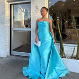 SOLACE LONDON (sky blue) strapless gown