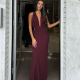 MIM AND BELL (wine red) Yvette backless maxi
