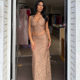 MIM AND BELL (gold) Tiana Lace top and skirt set