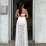 12th TRIBE (white) Princes lace drop waist maxi
