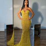 FJOLLA HAXHISMAJLI (yellow) Elly Swarovski Crystal Gown