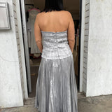 ACLER (silver) Rockland strapless midi