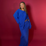 CHRISTOPHER ESBER (royal blue) Encased Nature Drape Maxi