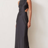 BEC AND BRIDGE (black) Seraphine high neck backless silk midi