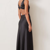 BEC AND BRIDGE (black) Seraphine high neck backless silk midi