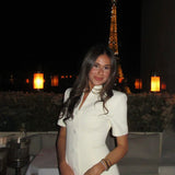 ODD MUSE (white) Button down short sleeve maxi