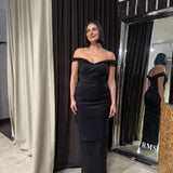 RACHEL GILBERT (black) Asha off the shoulder gown