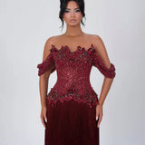 TABJA (red) Vinfringe fringe gown