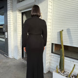 CHRISTOPHER ESBER (black) Carved dry jersey long sleeve maxi