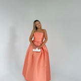 PASDUCHAS (sunset peach orange) Pippa strapless midi