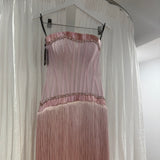 VILDANE KAMEROLLI (pink) Aurora Fringe Gown