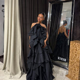 AJE (black) Pandorea halter frill maxi