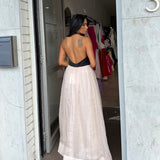 HANSEN AND GRETEL (black/pink) Calla halter maxi