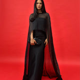 HUONG (black) Lynette cape maxi