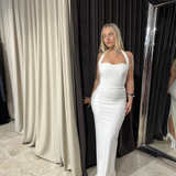EFFIE KATS (ivory) Marian halter gown
