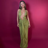 CHRISTOPHER ESBER (olive green) Salacia jersey drape maxi