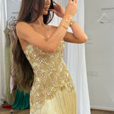 PAJTIM RACI (gold) Teuta Embellished Gown