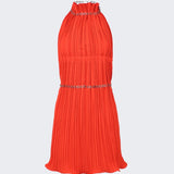 DION LEE (orange) Pleated Halter Mini