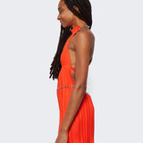 DION LEE (orange) Pleated Halter Mini