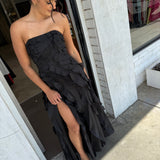 AJE (black) Allairie strapless frill maxi