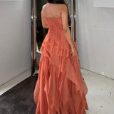 AJE (coral clay) Canyon peach corset maxi