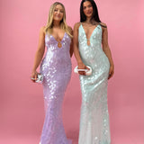 MISHA (mint/aqua) Sapphire Sequin gown