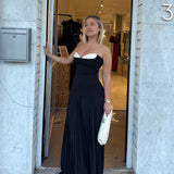 JEFRESEI (black) Nicolette strapless pleated maxi