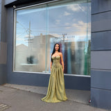 LIA STUBLLA (forest green) Trinity Lace Bustier Gown
