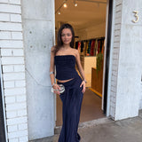 ANCE GRIA (navy) Jude strapless top and skirt set