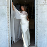 HUONG (ivory/white) Charlotte cape maxi
