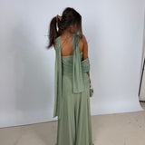 BY NICOLA (green) Fiesta off shoulder maxi