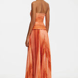 ACLER (orange/melon) Brayswick pleated strapless midi