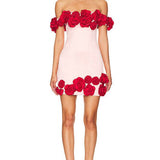 ATOIR (pink/red) Rosalie off the shoulder mini
