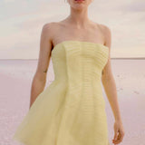 AJE (yellow) Astrid strapless a-line mini