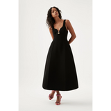 AJE (black) Sylvette knit a-line midi