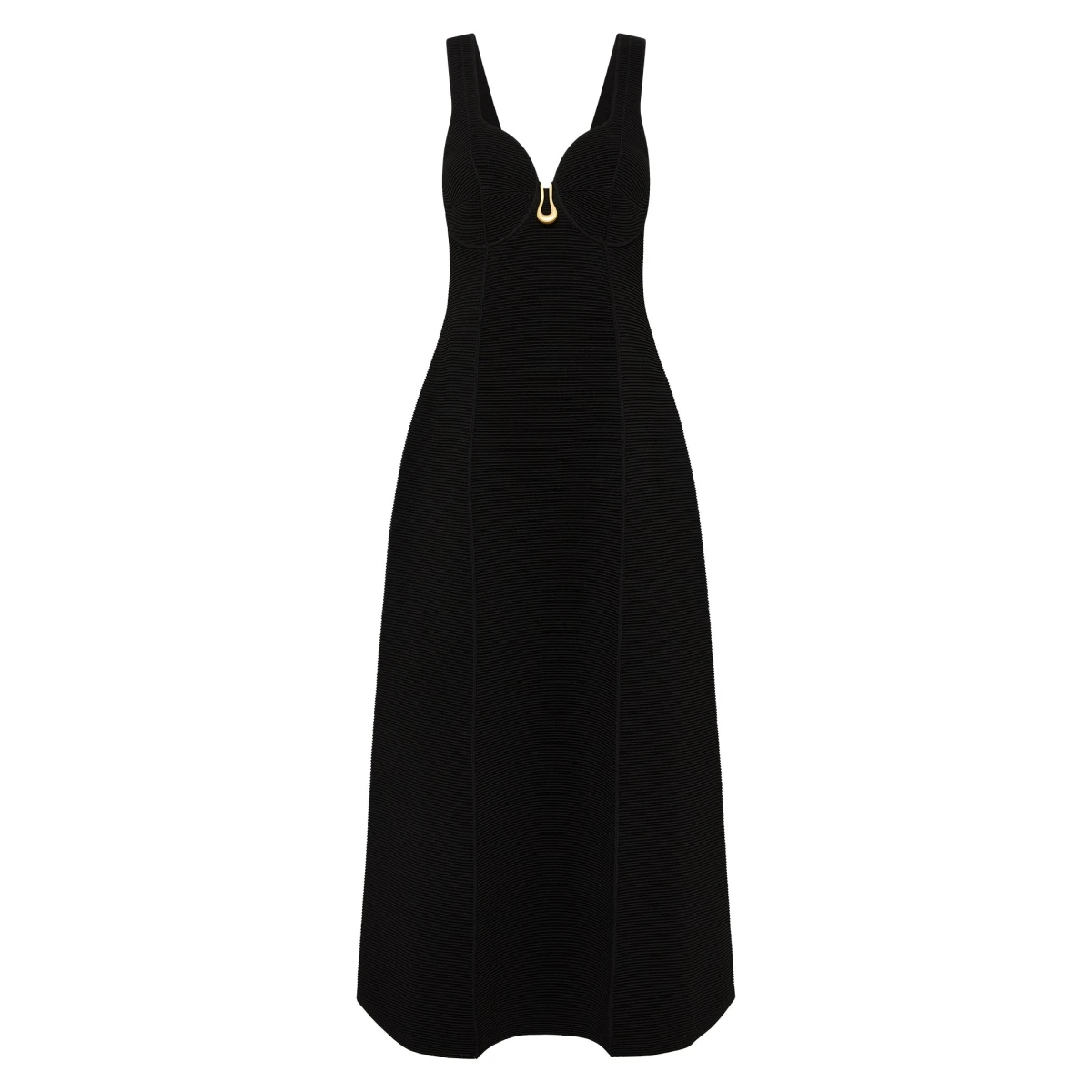 AJE (black) Sylvette knit a-line midi