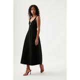 AJE (black) Sylvette knit a-line midi