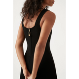AJE (black) Sylvette knit a-line midi