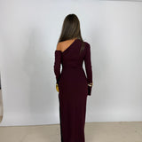EFFIE KATS (wine) Cayley long sleeve gown