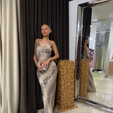 SUBOO (snake) Aquarius sequin slip maxi
